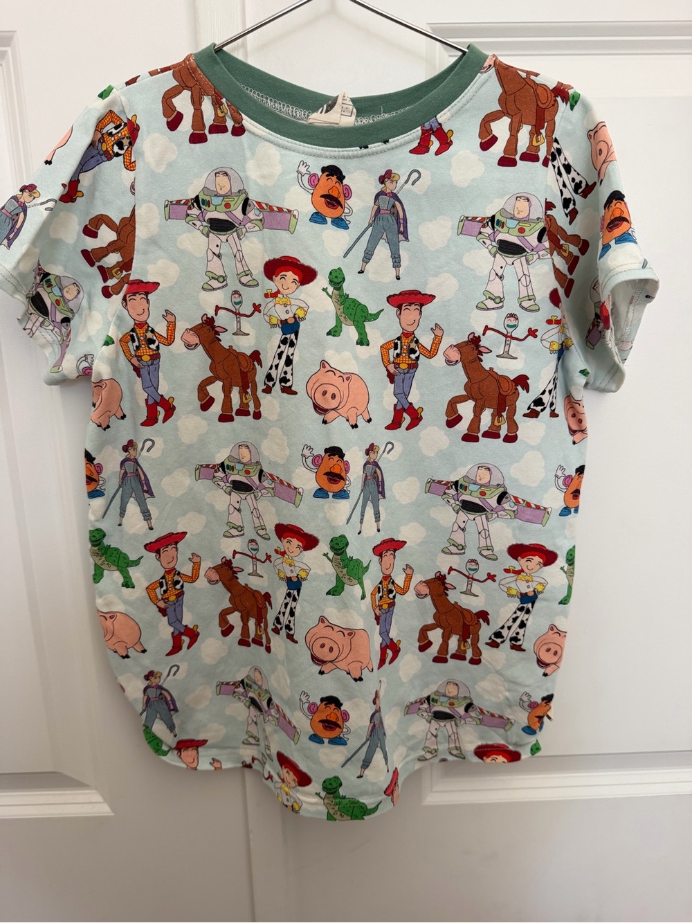 Disney Toy Story Allover Character Tee - Light Blue & Green Trim